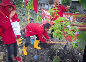 PDIP Surabaya gotong-royong tanam pohon dan bersihkan daerah aliran sungai