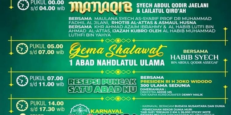 Resepsi 1 Abad NU di Sidoarjo, Full kegiatan 24 jam