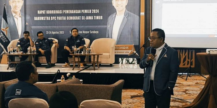 Gelar Rakor, Bakomstra Demokrat Jatim targetkan sumbang 10 persen suara target perolehan Demokrat Jatim