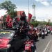 Hajatan Rakyat Ganjar, konvoi kader PDIP Surabaya merahkan jalanan Sidoarjo