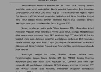 Dindik Jatim akan hentikan pembayaran BPJS tenaga GTT serta PNPNSD dan akan dibebankan pada sekolah