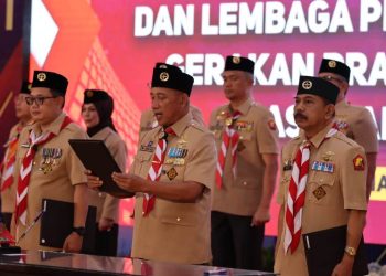 Kwarnas Pramuka akhirnya mengukuhkan Mabida, pengurus Kwarda dan LPK Gerakan Pramuka Jatim 