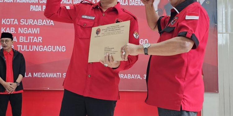 Eri Cahyadi-Armuji mendapat rekom PDI Perjuangan untuk Pilwali Kota Surabaya