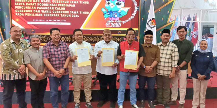 KPU Jatim tetapkan tiga pasangan calon di Pilgub Jatim 27 November 2024