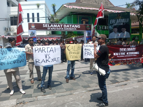 Aliansi Relawan Surabaya Maju deklarasi menangkan kotak kosong