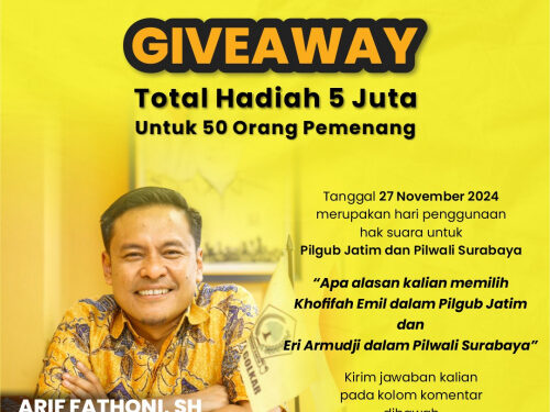 Golkar Surabaya sosialisasi Khofifah-Emil dan Eri-Armudji lewat giveaway di medsos