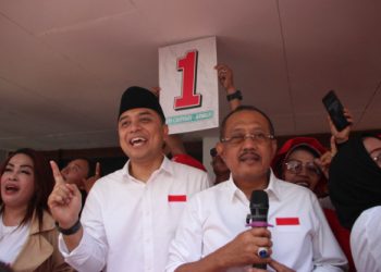 Datang sebagai undangan konser Gerindra, Eri Cahyadi: Guyub rukun bangun Surabaya