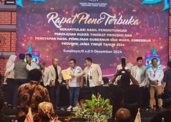 Khofifah-Emil menang perolehan suara di Pilgub Jatim. Total suara yang diraih 12 juta lebih dan menang di 36 Kota-Kab di Jatim