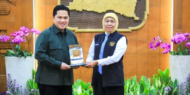 Erick Thohir apresiasi dukungan Gubernur Khofifah untuk PSSI dan sepak bola daerah