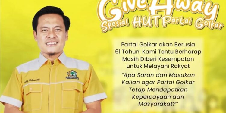 Mas Toni rayakan HUT ke-61 Partai Golkar lewat giveaway, hadiah total Rp12,2 juta untuk warga
