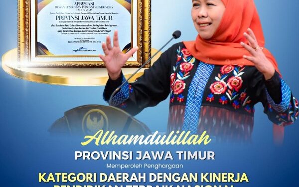 Jatim raih Kinerja Pendidikan Terbaik, Gubernur Khofifah: Jatim barometer Pendidikan Nasional, wujudkan generasi emas 2045