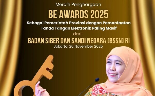 Pemprov Jatim raih Be Award 2025, Gubernur Khofifah: Pengakuan Jatim sebagai pionir penerapan teknologi informasi