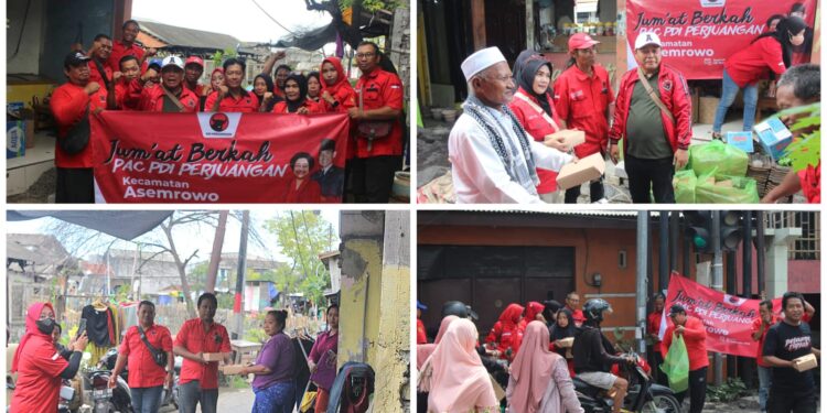 Bagikan Paket Jumat Berkah, PDIP Asemrowo kian dekatkan diri ke warga