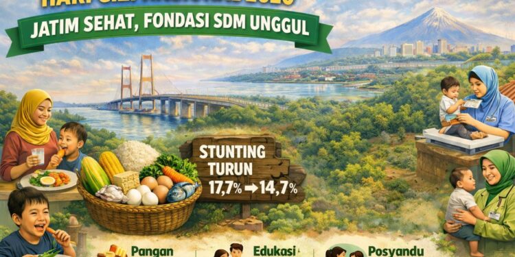 Hari Gizi Nasional 2026, Khofifah tegaskan gizi fondasi SDM unggul Jawa Timur