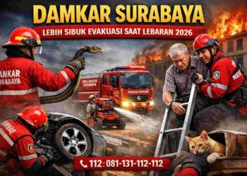 77 Kasus Ditangani Damkar Surabaya Saat Lebaran, Evakuasi Ular Paling Dominan