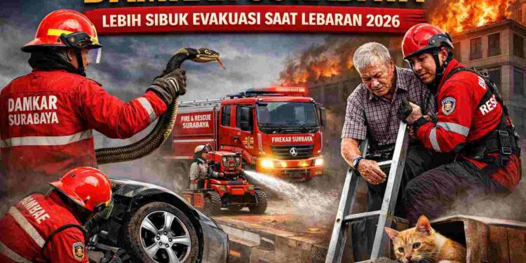 77 Kasus Ditangani Damkar Surabaya Saat Lebaran, Evakuasi Ular Paling Dominan