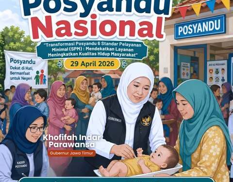 Peringatan hari Posyandu Nasional 2026, Gubernur Khofifah tekankan Peran Strategis Posyandu Berbasis 6 SPM