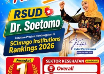 RSUD Dr. Soetomo peringkat 1 Nasional SCImago Rankings, Khofifah: Bukti kualitas layanan berkelas Dunia