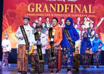 Resmi Terpilih! Cak Yusuf dan Ning Ara Sabet Gelar Cak & Ning Cilik Surabaya 2026 di Malam Puncak Arkojoyo