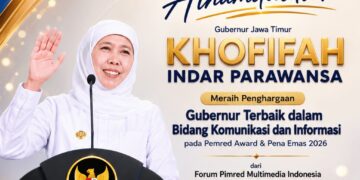 Gubernur Khofifah raih penghargaan Pimred Award 2026 kategori Komunikasi dan Informasi Publik