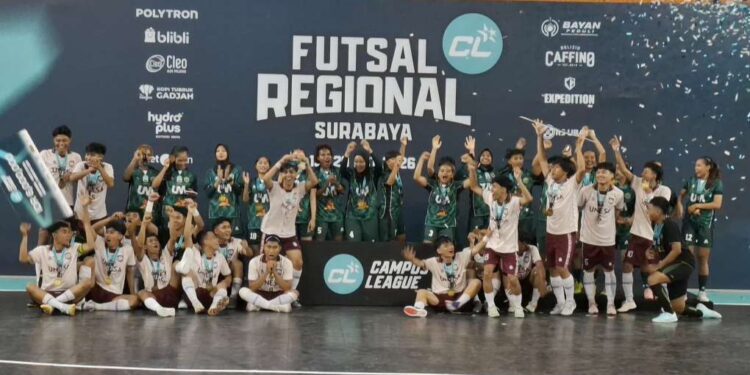 UNESA dan UM Berbagi Gelar Juara Campus League Futsal Regional Surabaya